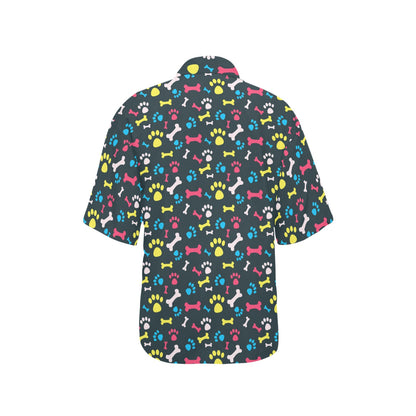 Paw Design Print Women's Hawaiian Shirt