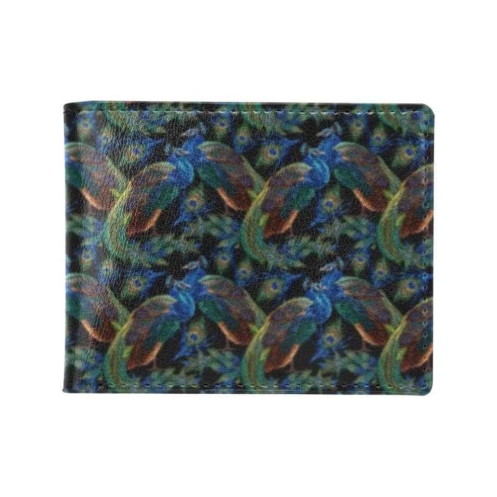 Peacock Themed Design Print Men's ID Card Wallet