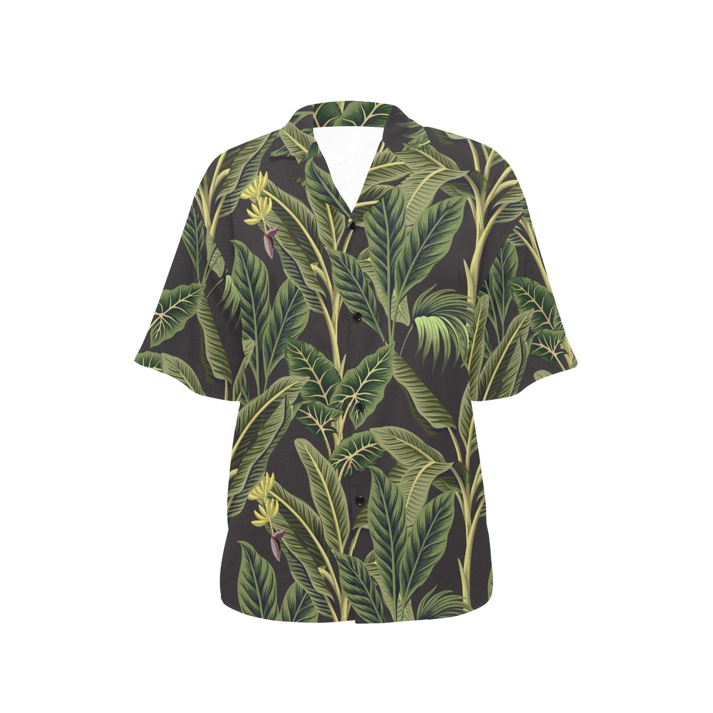 Banana Leaf Pattern Print Design BL04 Women's Hawaiian Shirt