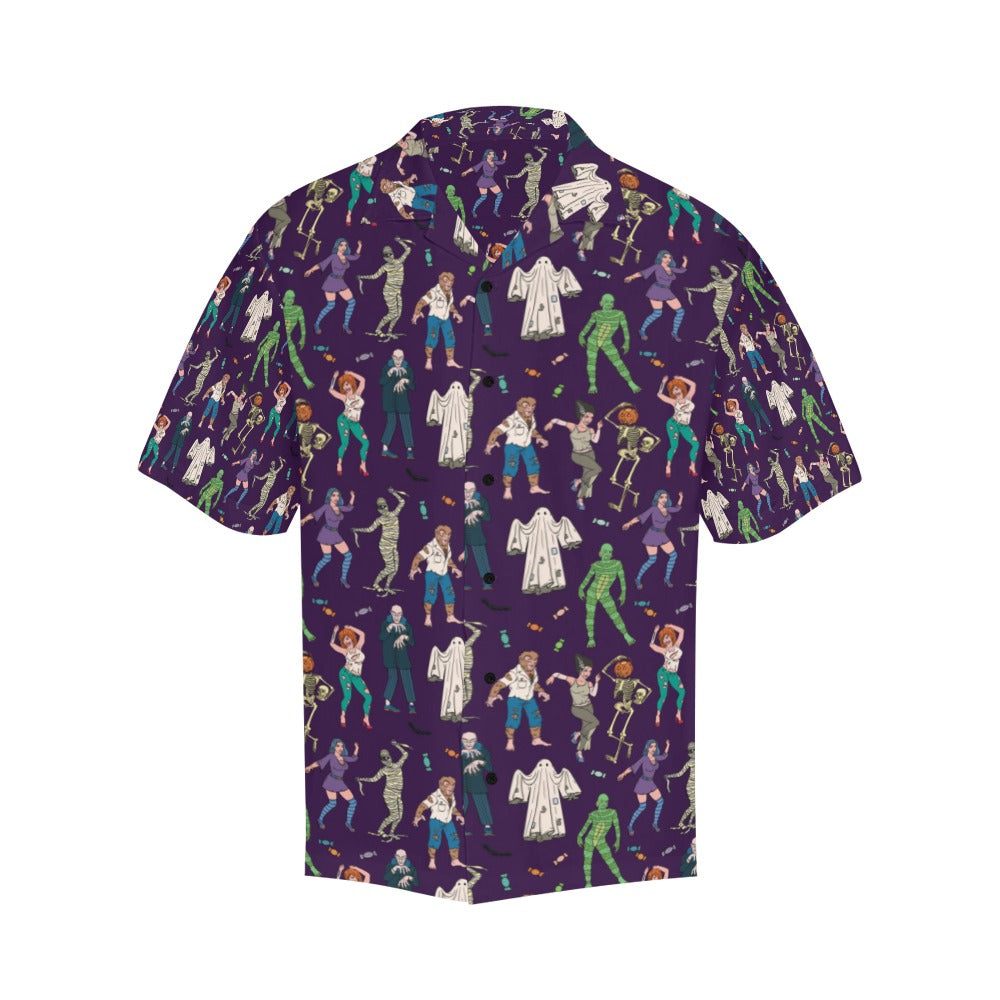 Creepy Zombie Print Design LKS302 Men's Hawaiian Shirt