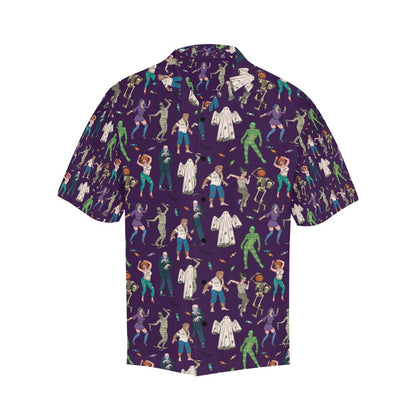 Creepy Zombie Print Design LKS302 Men's Hawaiian Shirt
