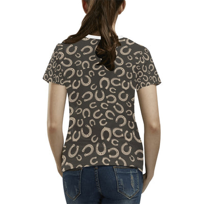 Horseshoe Print Design LKS303 Women's  T-shirt