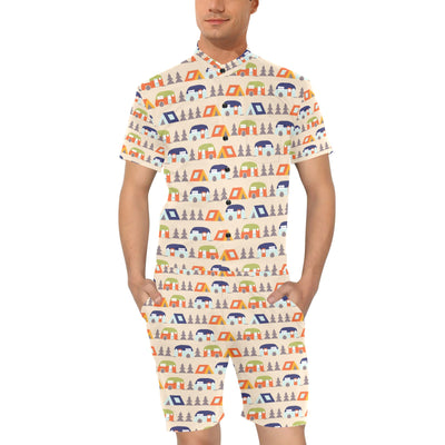 Camper Tent Pattern Print Design 03 Men's Romper