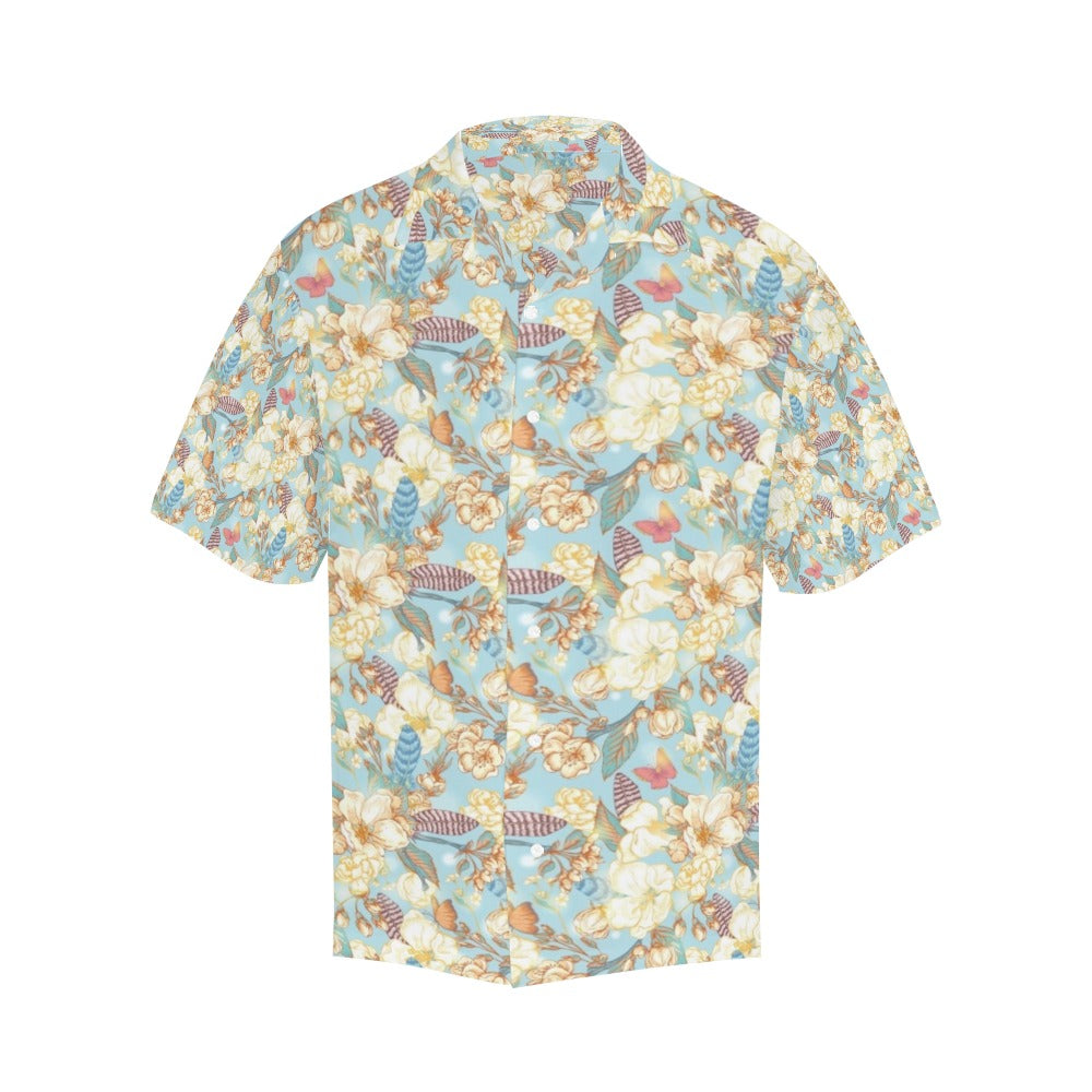 Summer Floral Print Design LKS302 Men's Hawaiian Shirt