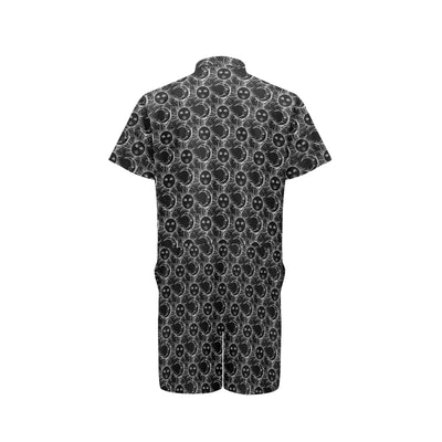 Sun Moon White Design Themed Print Men's Romper