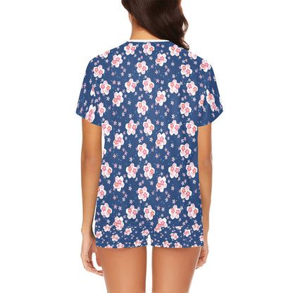 Sakura Print Design LKS306 Women's Short Pajama Set