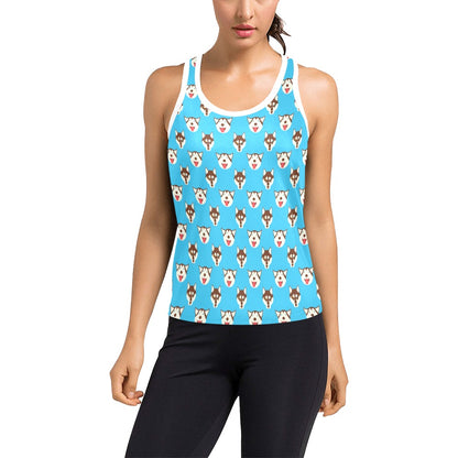 Siberian Huskies Print Design LKS306 Women's Racerback Tank Top