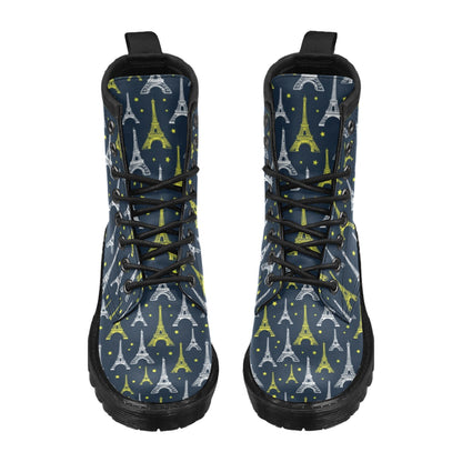 Eiffel Tower Star Print Women's Boots