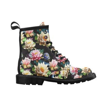 Water Lily Pattern Print Design WL02 Women's Boots