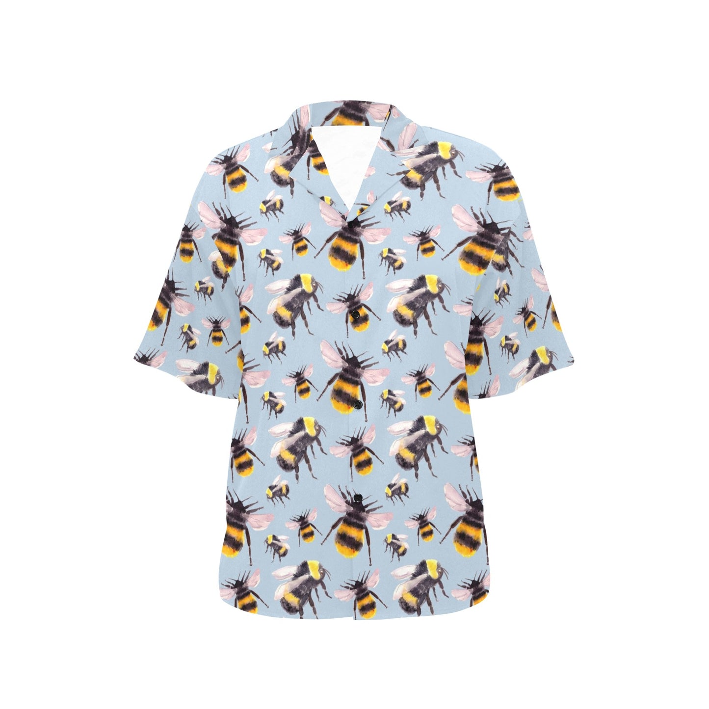 Bee Pattern Print Design BEE08 Women's Hawaiian Shirt