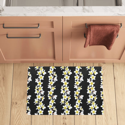 White Plumeria Pattern Print Design PM08 Kitchen Mat