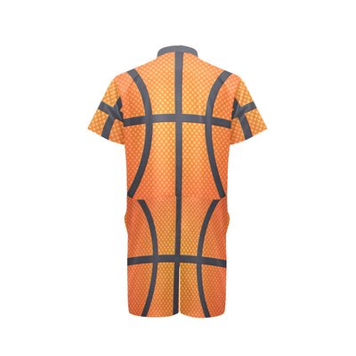 Basketball Texture Print Pattern Men's Romper