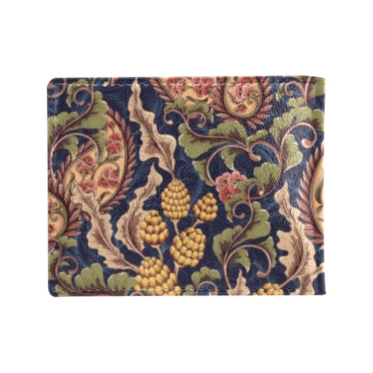 Floral Vintage Classic Print Men's ID Card Wallet