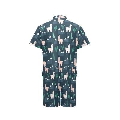 Llama Pattern Print Design 06 Men's Romper