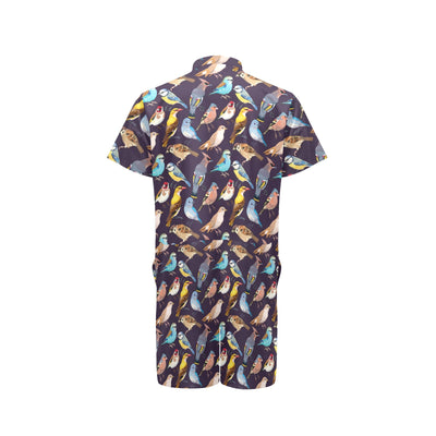 Bird Cute Print Pattern Men's Romper