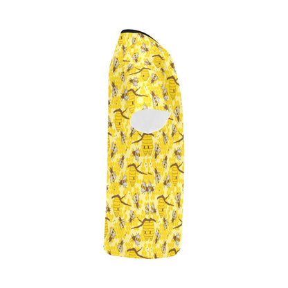 Bee With Honeycomb Print Design LKS302 Men's All Over Print T-shirt
