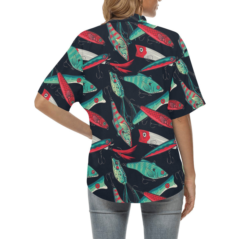Fishing Bait Pattern Women's Hawaiian Shirt