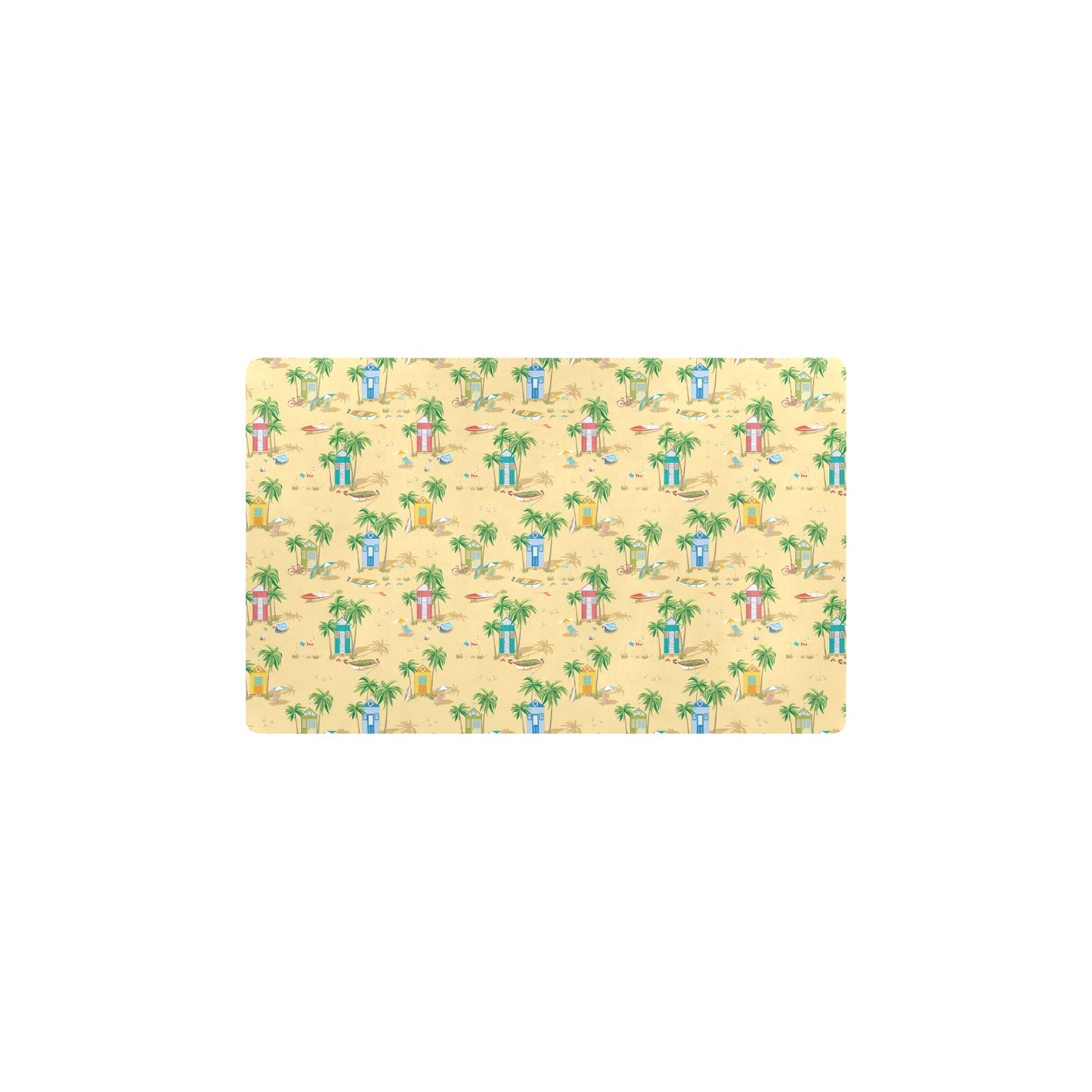Beach Themed Pattern Print Design 01 Kitchen Mat