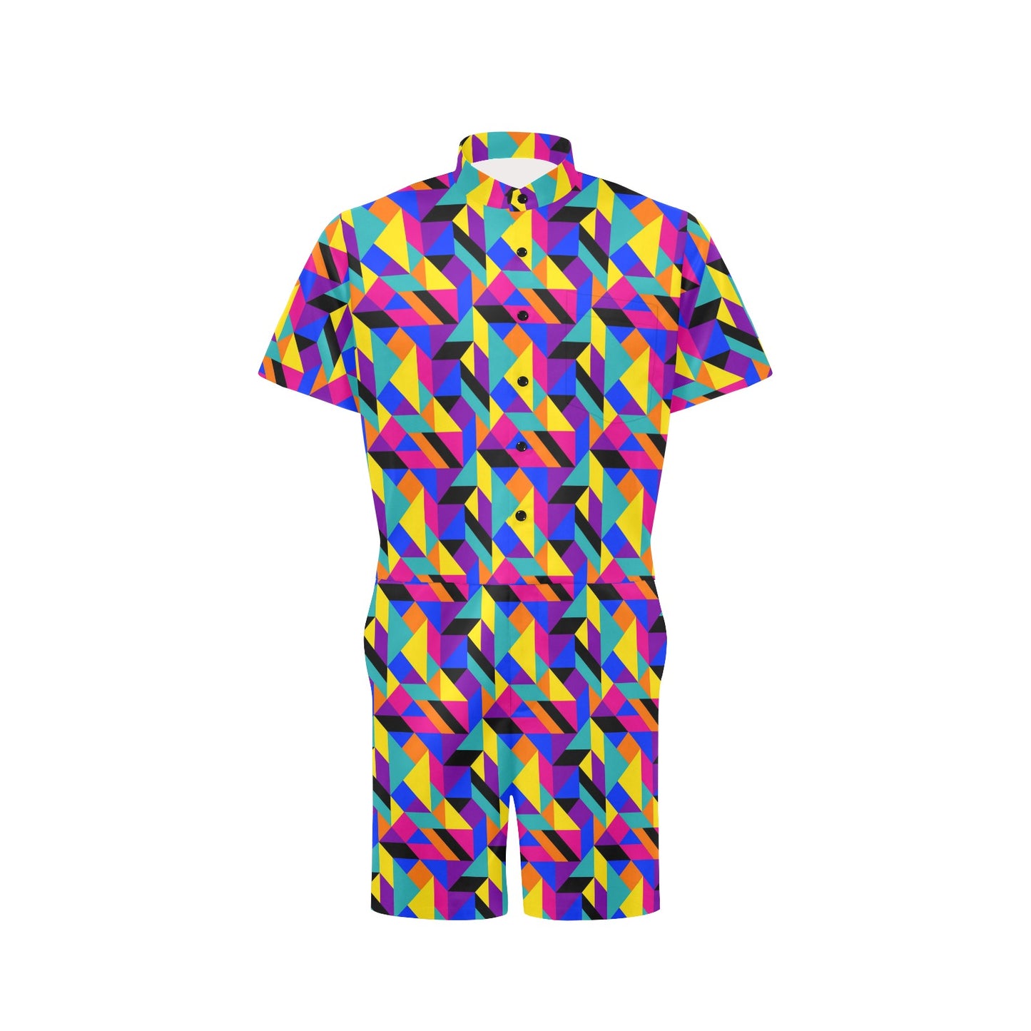90s Colorful Pattern Print Design 1 Men's Romper