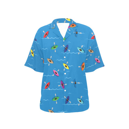 Kayak Pattern Print Design 03 Women's Hawaiian Shirt
