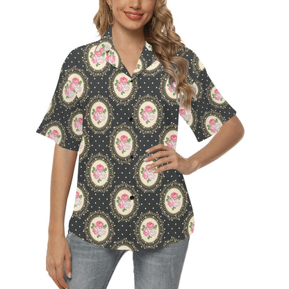 Rose Pattern Print Design RO015 Women's Hawaiian Shirt
