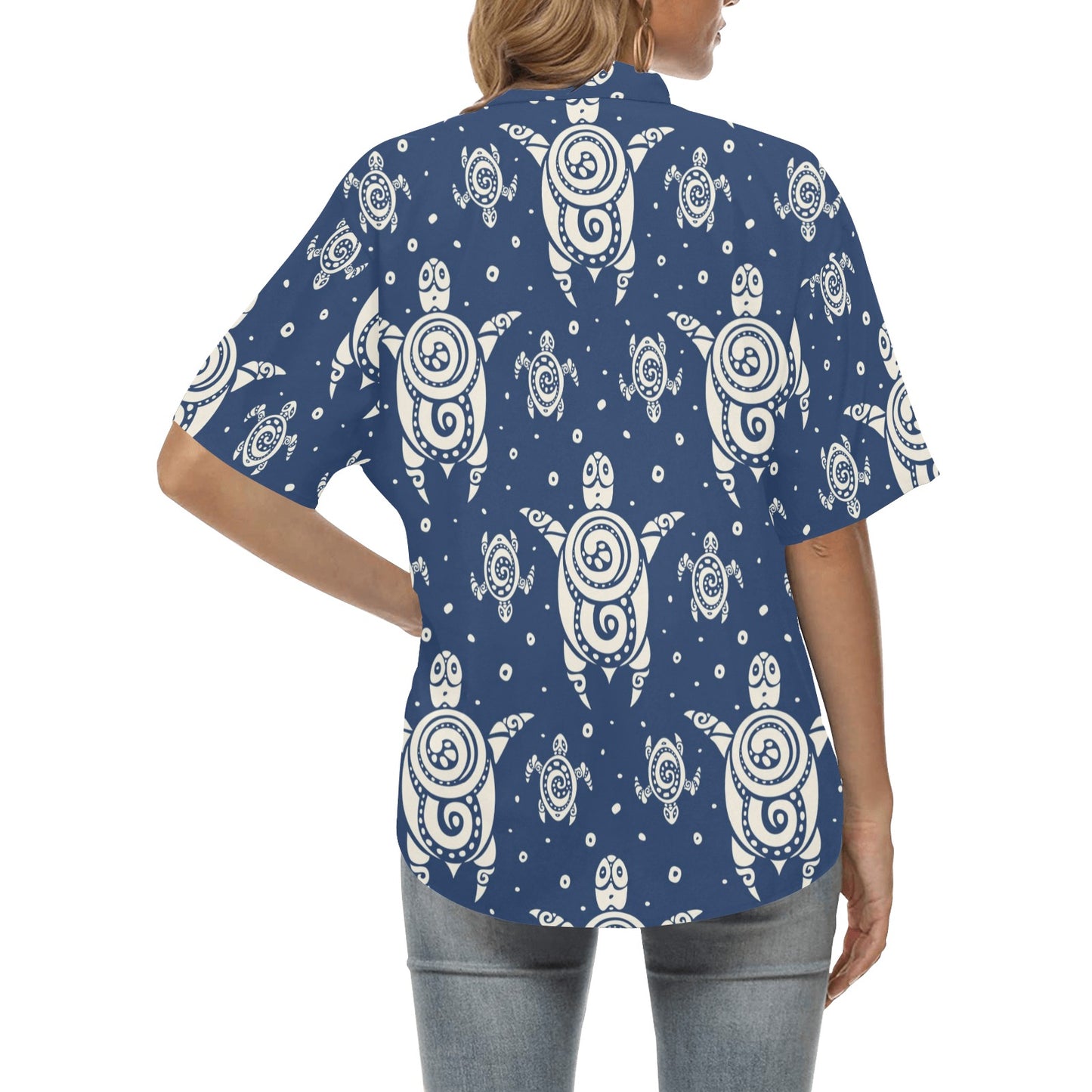 Sea Turtle Tribal Women's Hawaiian Shirt