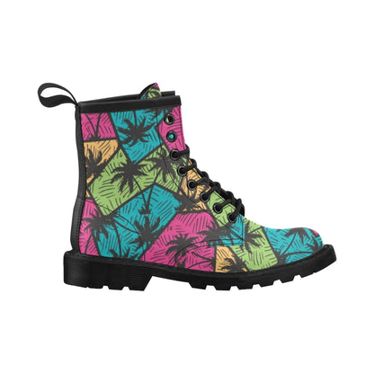 Palm Tree Pattern Print Design PT09 Women's Boots