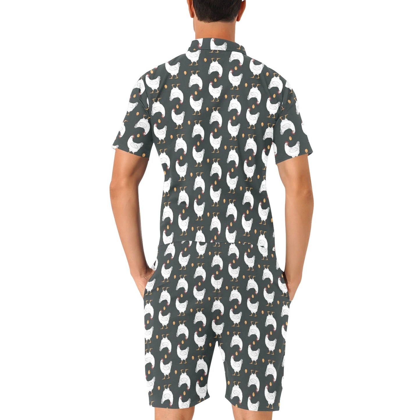 Chicken Pattern Print Design 06 Men's Romper