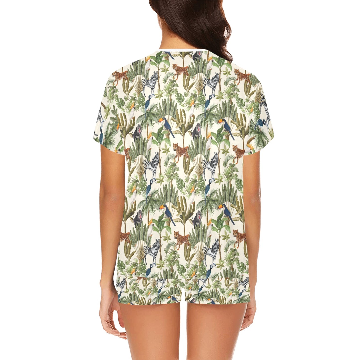 Safari Animal Print Design LKS304 Women's Short Pajama Set
