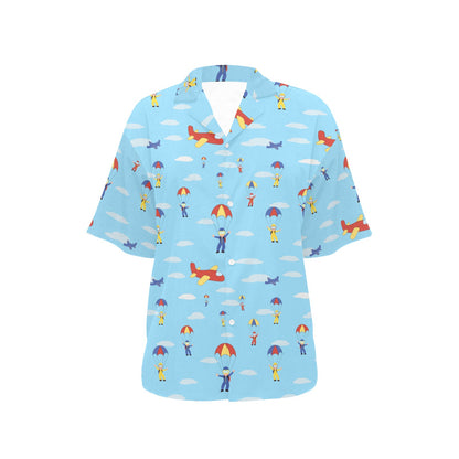 Skydiver Print Design LKS304 Women's Hawaiian Shirt