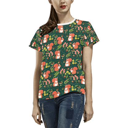 Squirrel Print Design LKS302 Women's  T-shirt