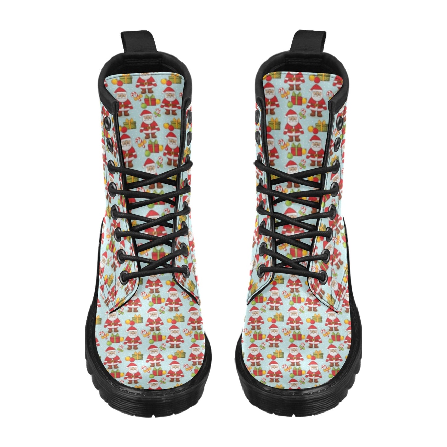 Santa Christmas Themed Print Design LKS303 Women's Boots