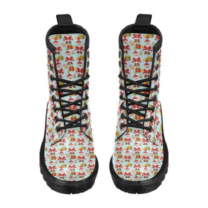 Santa Christmas Themed Print Design LKS303 Women's Boots