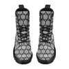 Calendar Aztec White Black Print Pattern Women's Boots