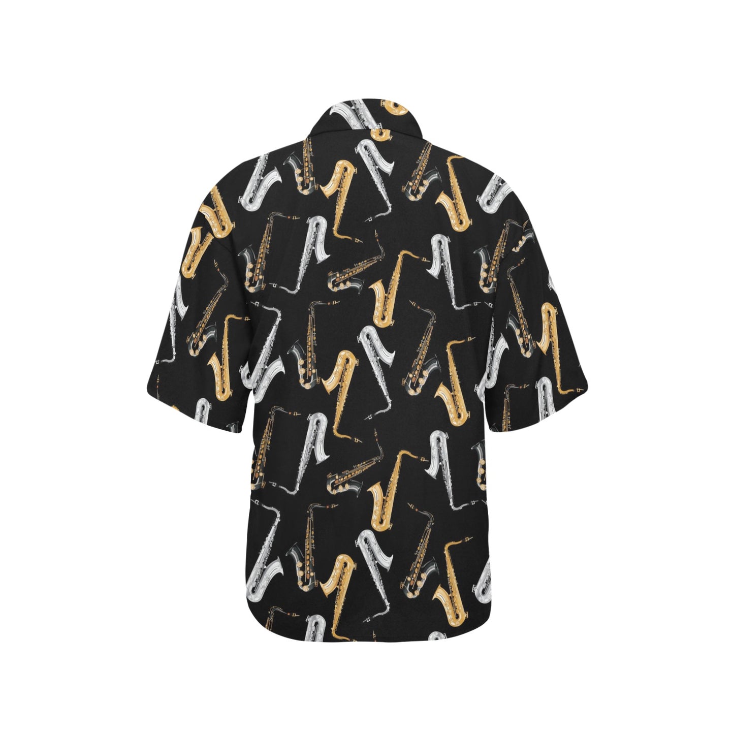 Saxophone Pattern Print Design 01 Women's Hawaiian Shirt