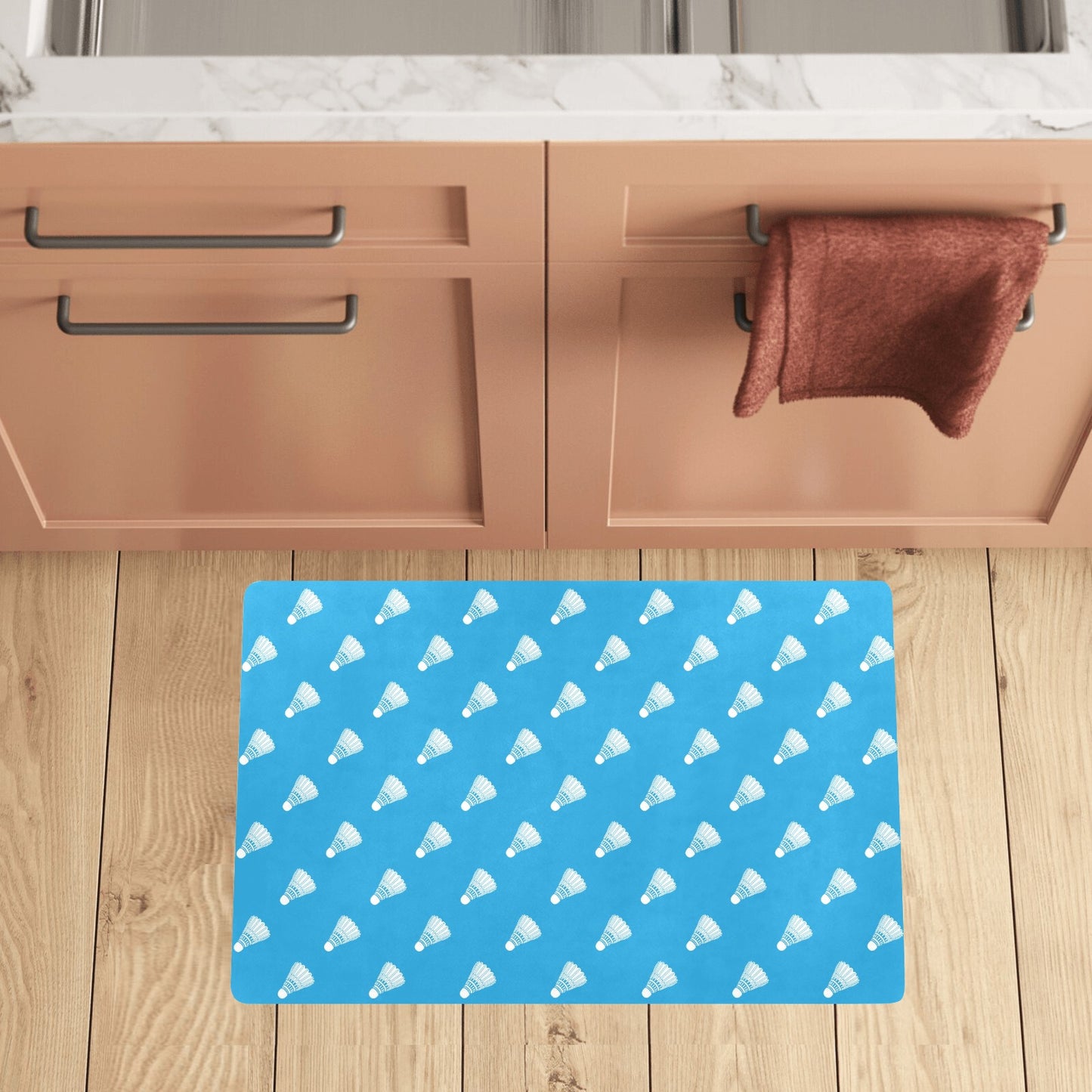 Badminton Ball Pattern Print Design 08 Kitchen Mat