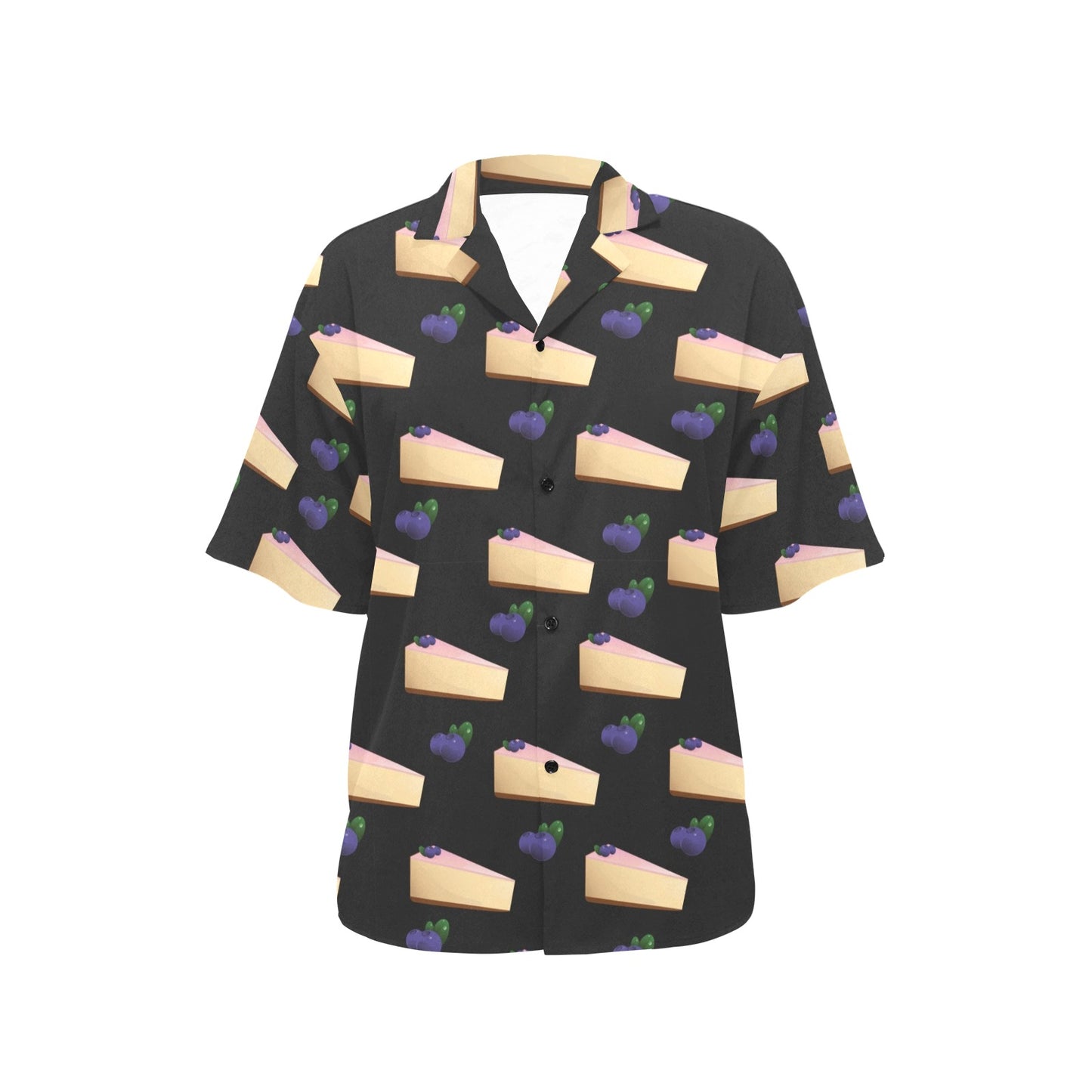 Cheesecake blueberry Pattern Print Design CK01 Women's Hawaiian Shirt