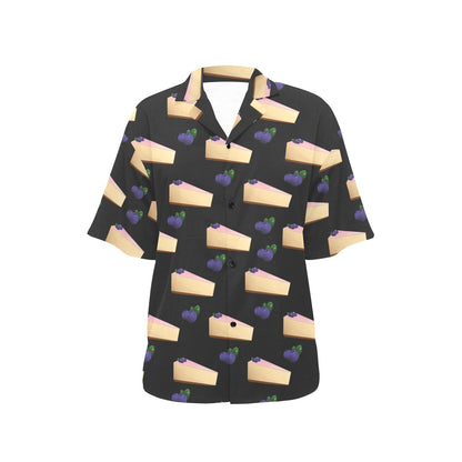 Cheesecake blueberry Pattern Print Design CK01 Women's Hawaiian Shirt