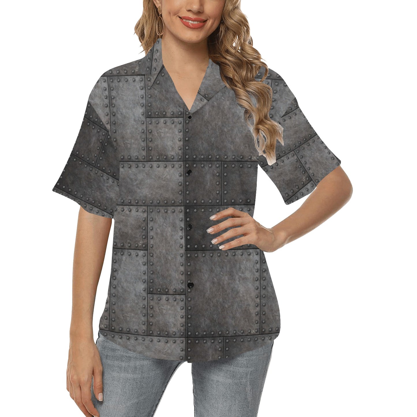 Armor Pattern Print Design 02 Women's Hawaiian Shirt