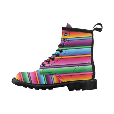 Mexican Blanket Colorful Print Pattern Women's Boots