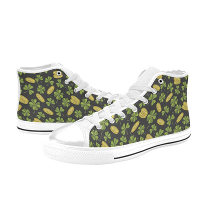 St Patricks Day Print Design LKS305 High Top Women's White Shoes