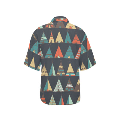 Tribal native american tent Aztec Women's Hawaiian Shirt