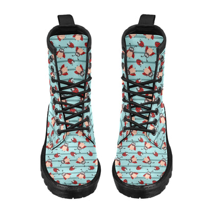 Ladybug Happy Print Pattern Women's Boots