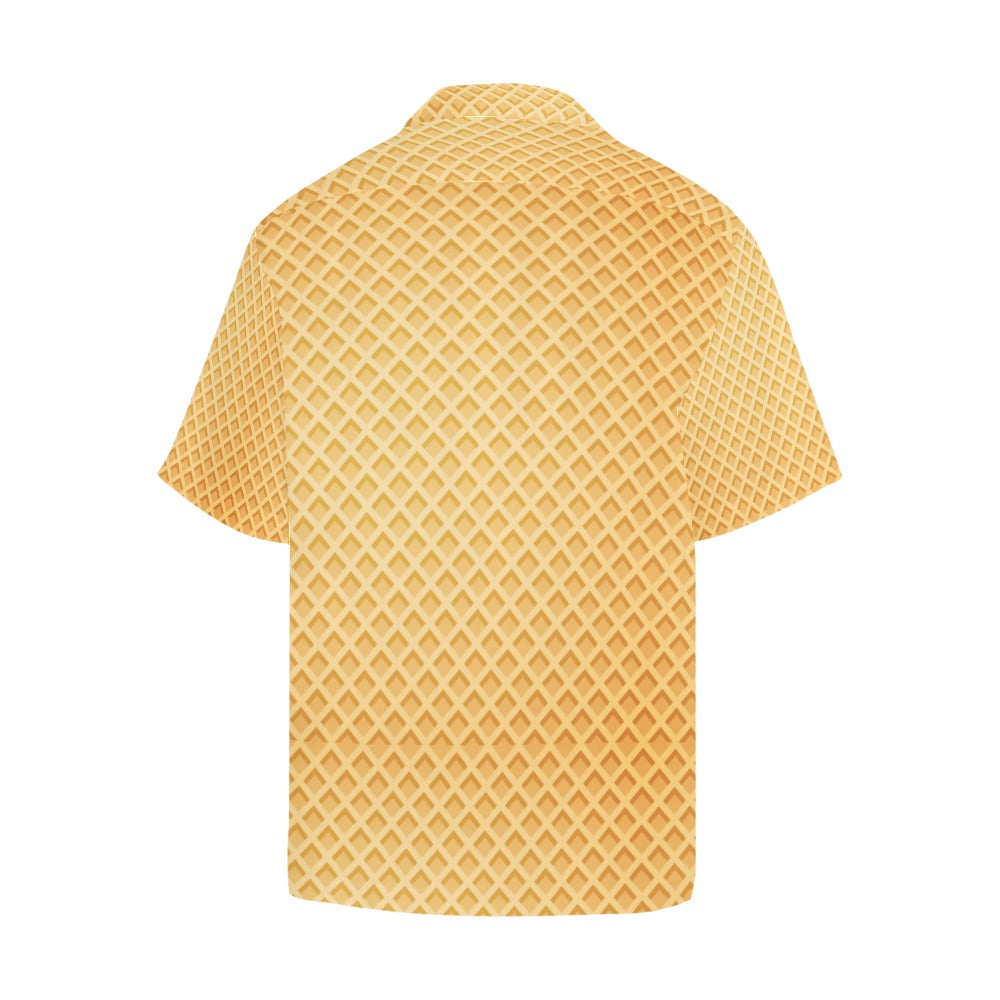 Waffle Texture Print Design LKS302 Men's Hawaiian Shirt