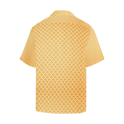 Waffle Texture Print Design LKS302 Men's Hawaiian Shirt