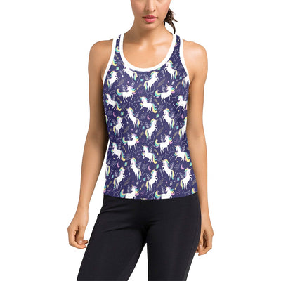 Unicorn Print Design LKS305 Women's Racerback Tank Top