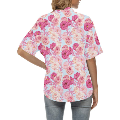 Lisianthus Pattern Print Design LT05 Women's Hawaiian Shirt