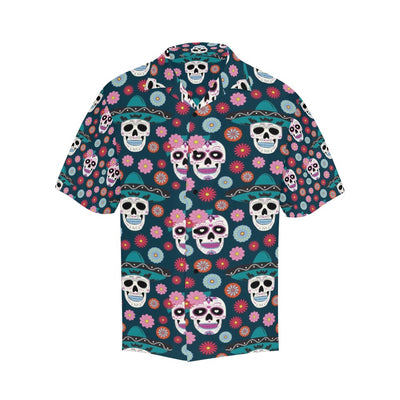 Sugar Skull Print Design LKS308 Men's Hawaiian Shirt