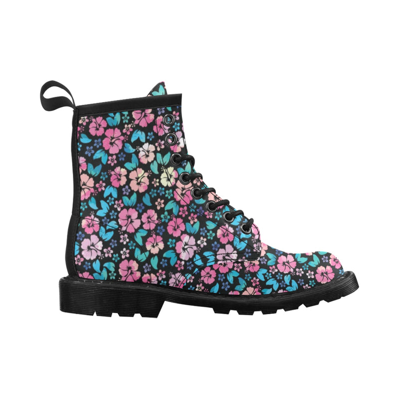 Pink Hibiscus Hawaiian Flower Women's Boots