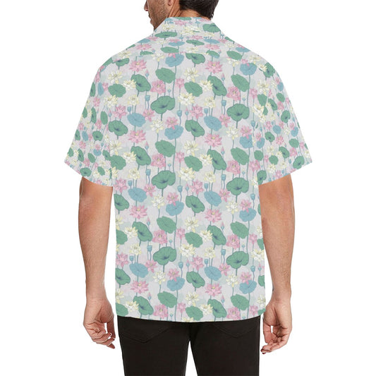 Water Lily Print Design LKS305 Men's Hawaiian Shirt
